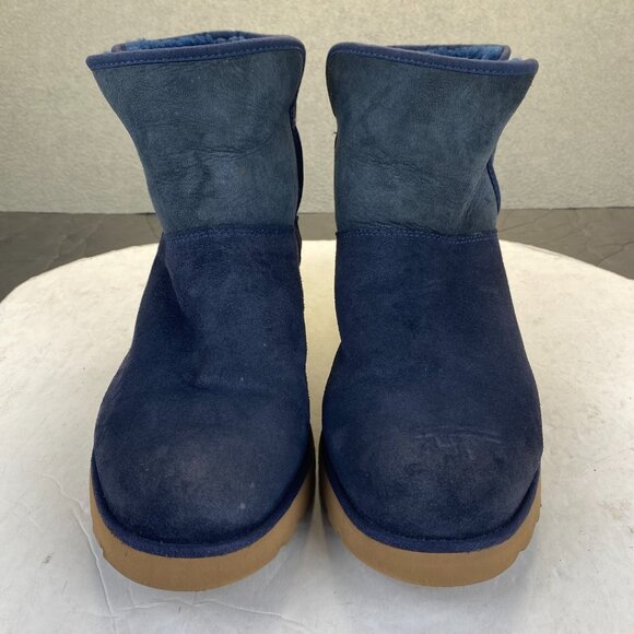 UGG Women's Kristin Sheepskin Wedge Slip-on Bootie Blue Size 12 -1012497 - Picture 9 of 12